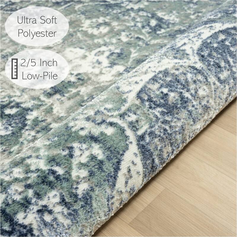 Sevita Classic Traditional Blue/Gray Indoor Area Rug