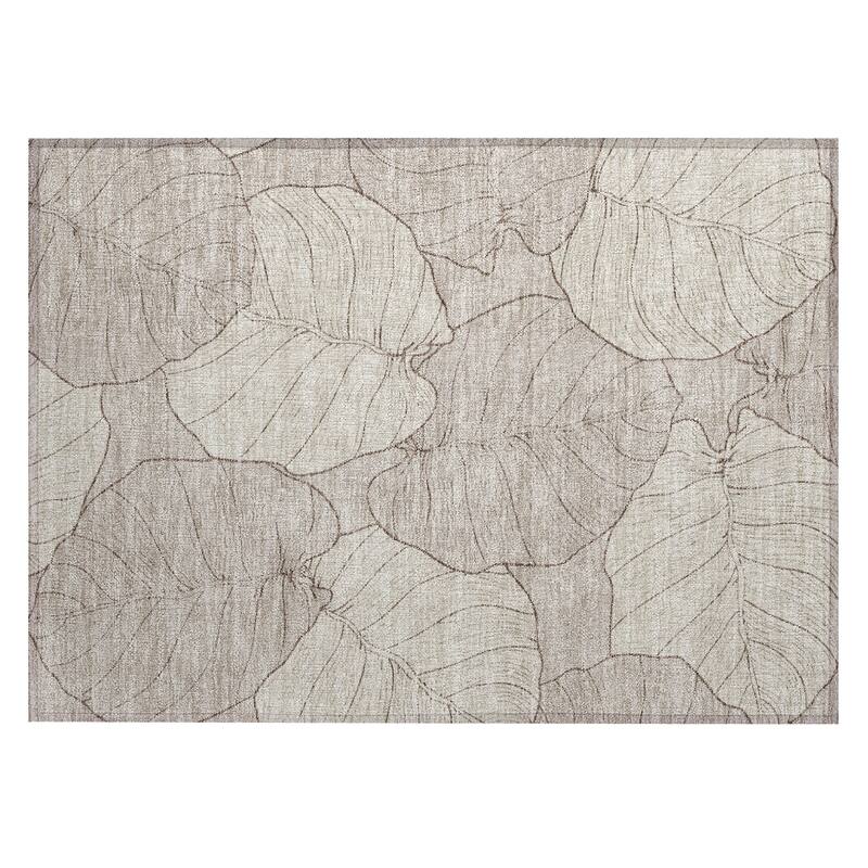 Machine Washable Indoor/ Outdoor Tropical Floral Chantille Rug