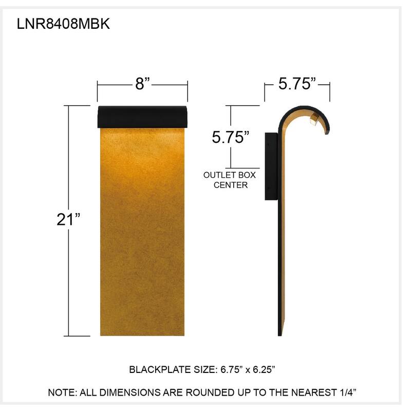 Lunar Integrated LED Matte Black Outdoor Wall Lantern