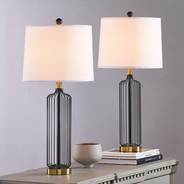 28.57" Metal line Table Lamp Set (Set of 2)