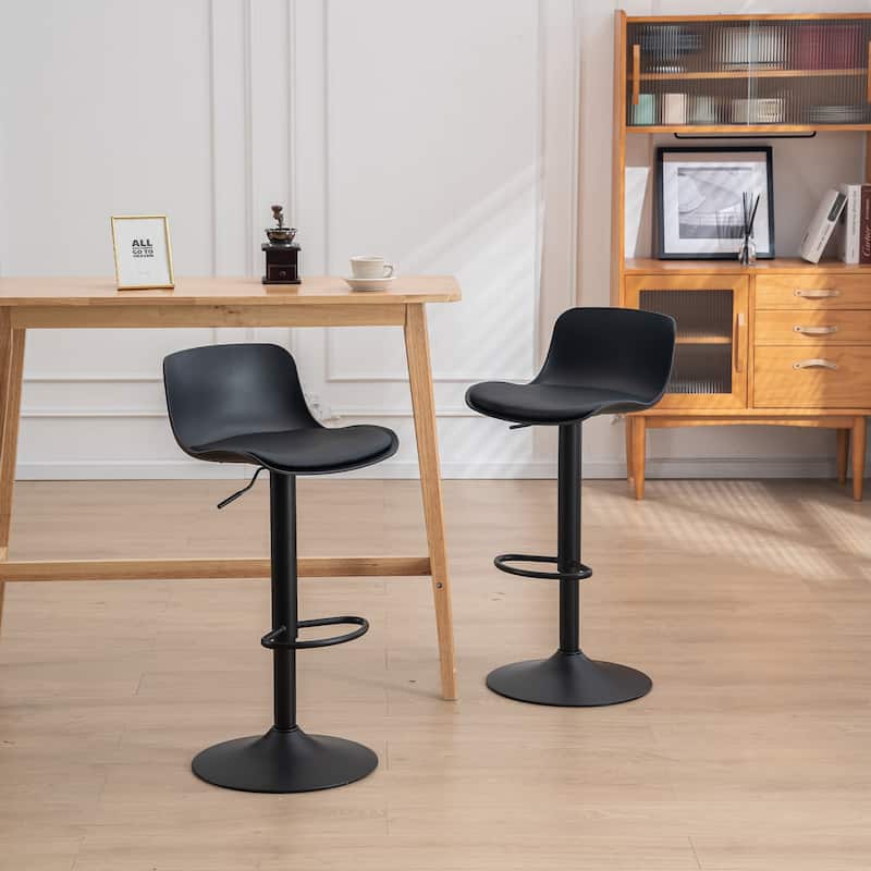 Modern Barstools Set of 2 Swivel Bar Chairs