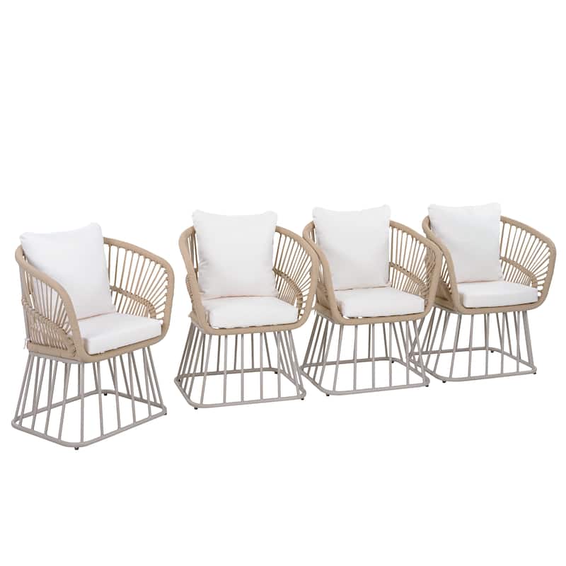 Christopher Knight Home - Outdoor Wicker Dining Chair with Steel Frame & Cushion (Set of 1/2/4/6)