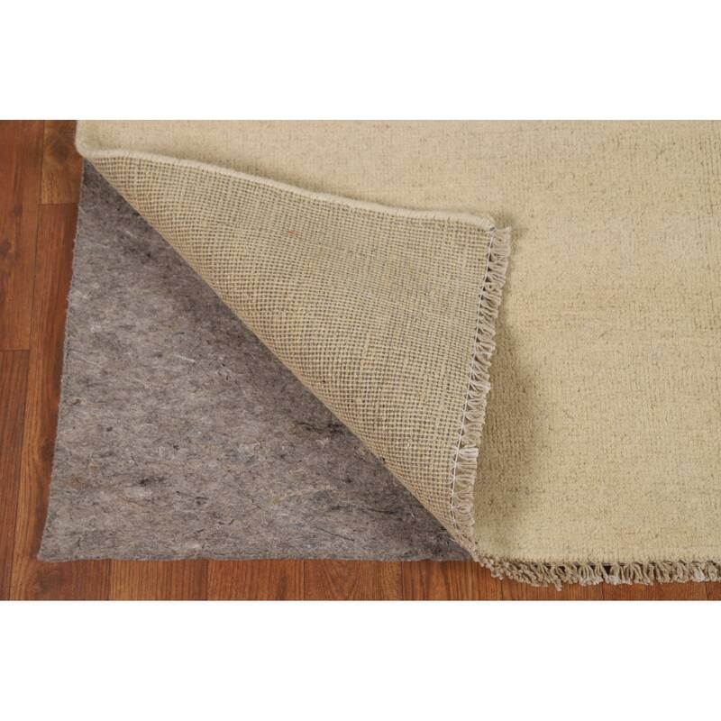 Beige Gabbeh Modern Rug Hand-Knotted Wool Carpet - 3'10"x 5'8"