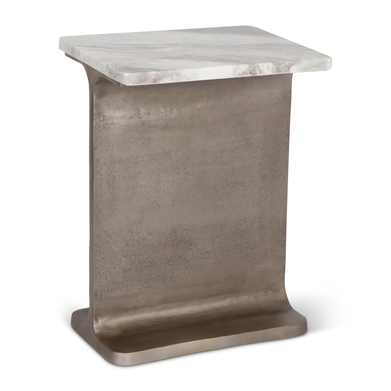 Marbelle - I-Beam Marble Side Table