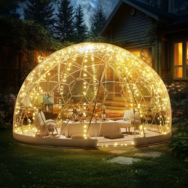 Garden Tent House, Dome Tent, Upgraded with PVC Transparent Cover