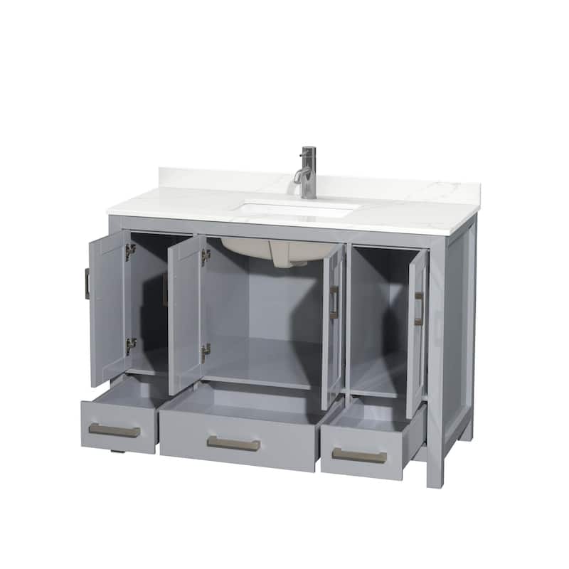 Wyndham Collection WCS141448S-QTZ-UNSMXX Sheffield 48" Free Standing