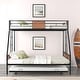 preview thumbnail 3 of 23, Modern Heavy-duty Sturdy Metal Twin over Full Bunk Bed with Trundle Bed, Safety Guardrail and Wooden Decoration Black