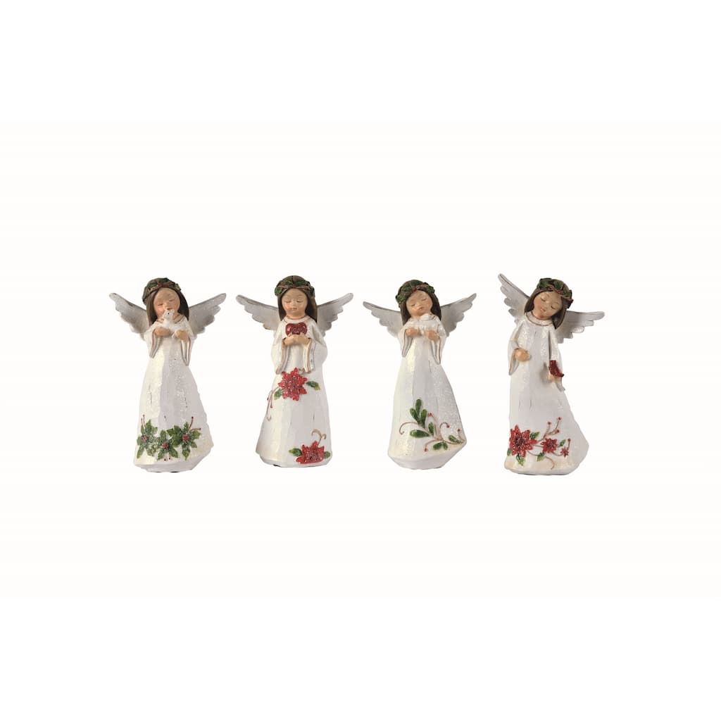 Transpac Small Angel Child Figurine Set of 4 Christmas Home Decorations