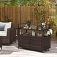 preview thumbnail 3 of 18, Costway Outdoor Bar Cart with Tempered Glass Top Storage Cabinet & 8 - See Details Brown