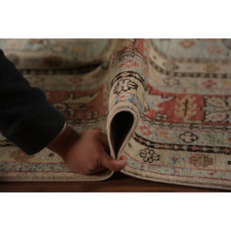 Vegetable Dye Heriz Serapi Rug Hand-Knotted Oriental Wool Carpet - 10'2"x 12'5"