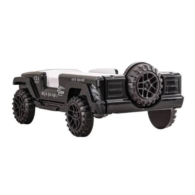 Randy SUV Twin Bed with Lights, Sound Effects, Black Faux Leather