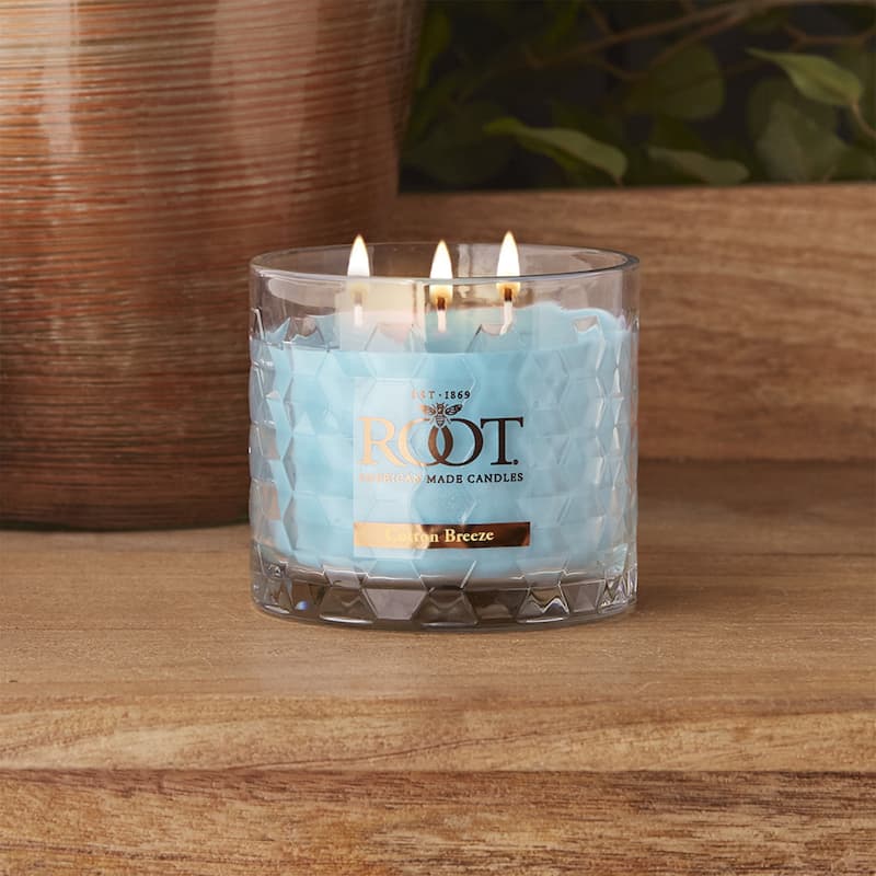 Root Cotton Breeze Scented 3-Wick Signature Honeycomb Jar - 12 oz