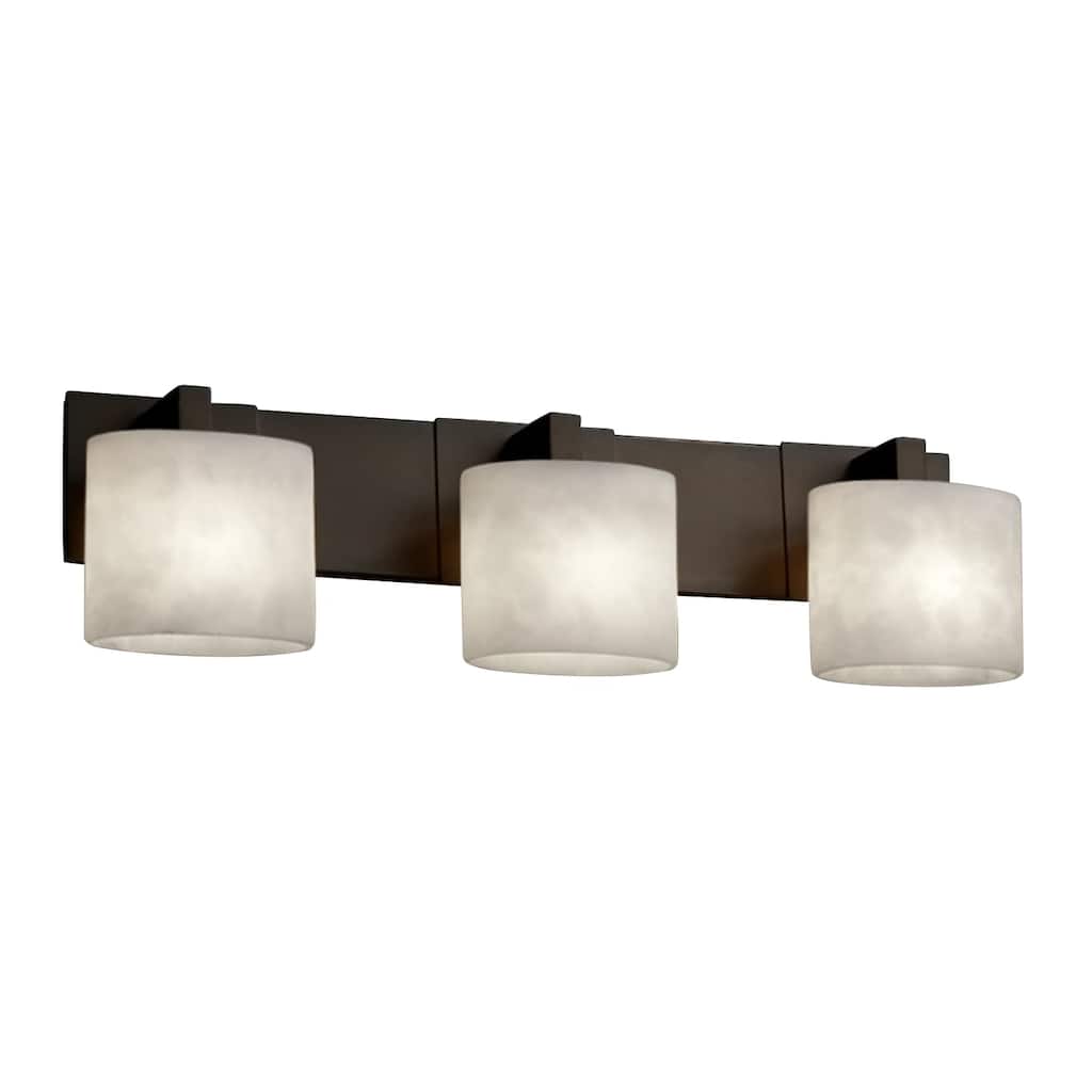 Justice Design Clouds Modular 3-light Dark Bronze Bath Bar, Clouds Oval Shade