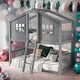 preview thumbnail 15 of 40, Modren Twin Over Twin House Bunk Bed With Ladder And Solid Construction Grey
