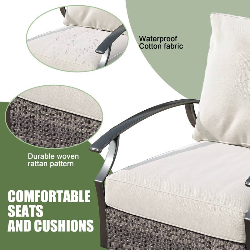 Outdoor Patio 3-Seat Wicker Sofa