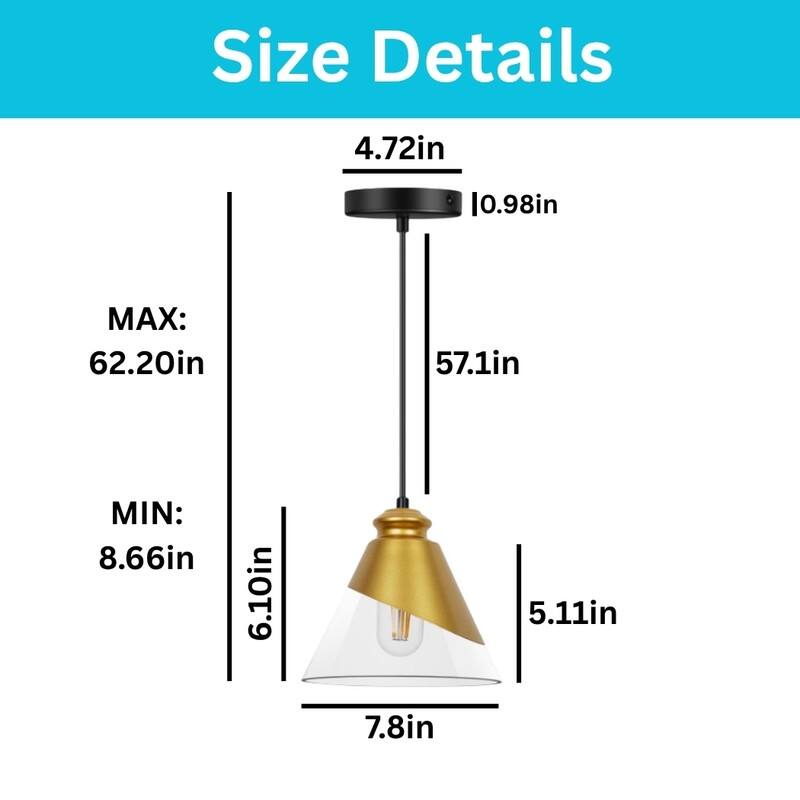 1 Light hanging light gold kitchen island light glass, metal pendant light