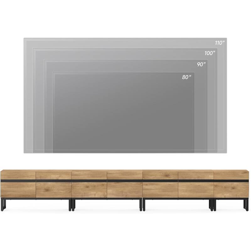 WAMPAT Modern TV Stand for TVs up to 50 inch TV, 2 in 1 Entertainment Center TV Console with Storage Cabinets and Metal Base