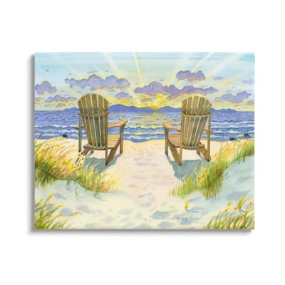 Stupell Nautical Beach Chairs View Canvas Wall Art Design by Robin Altman