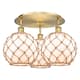 Option Brushed Brass / White Glass with Brown Rope