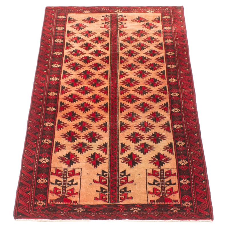ECARPETGALLERY Hand-knotted Baluch Copper Wool Rug - 2'9 x 5'10