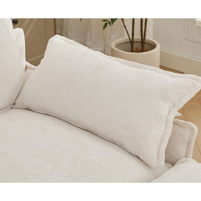 Oversized U Shaped Sectional Couch, Comfy Cloud Modular Sectional Sofa with 2 Ottoman Deep Seat Chenille Modern Cloud Sofa