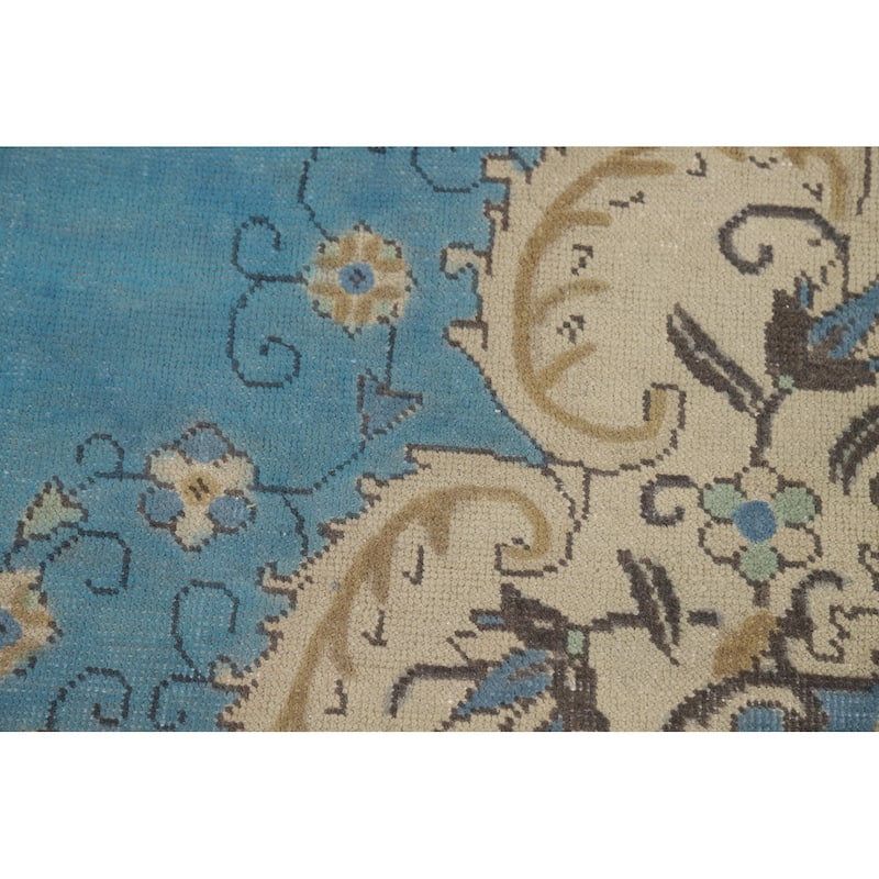 Blue Medallion Tabriz Persian Rug Hand-Knotted Oriental Wool Carpet - 9'6"x 12'8"