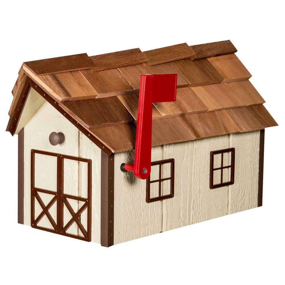 Standard Wood Mailbox with Cedar Shake Roof