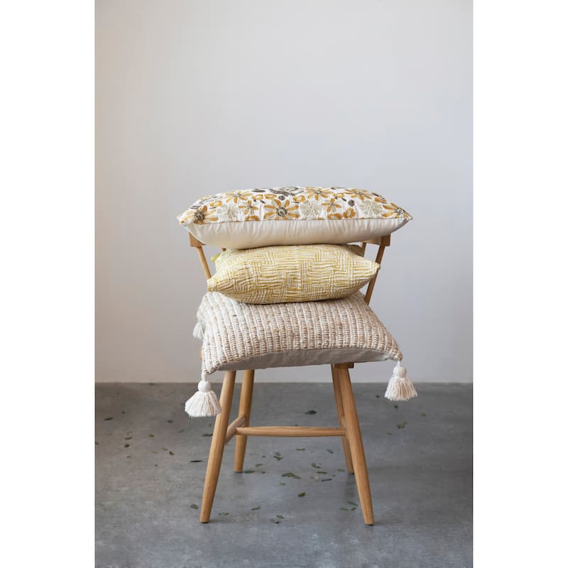 Cotton Pillow with Kuba Cloth Pattern