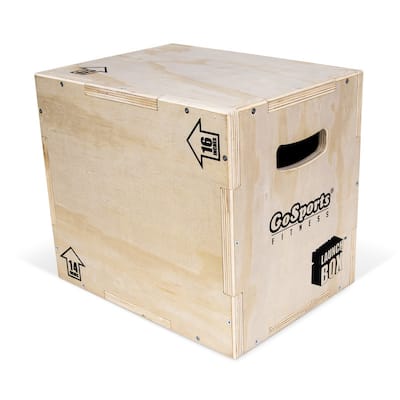 GoSports Fitness Launch Box - Wood Plyo Jump Box - Adjustable Height