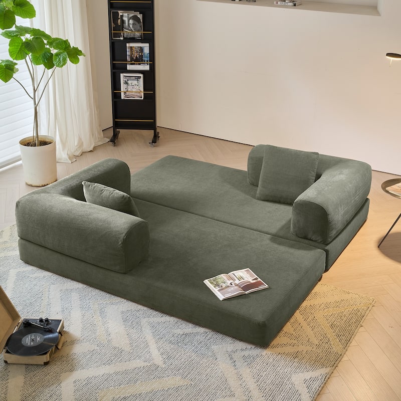 JASIWAY Modern Vintage Convertible Sleeper Sofa Bed