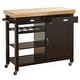 preview thumbnail 13 of 16, Simple Living Martha Rolling Rubberwood Kitchen Cart
