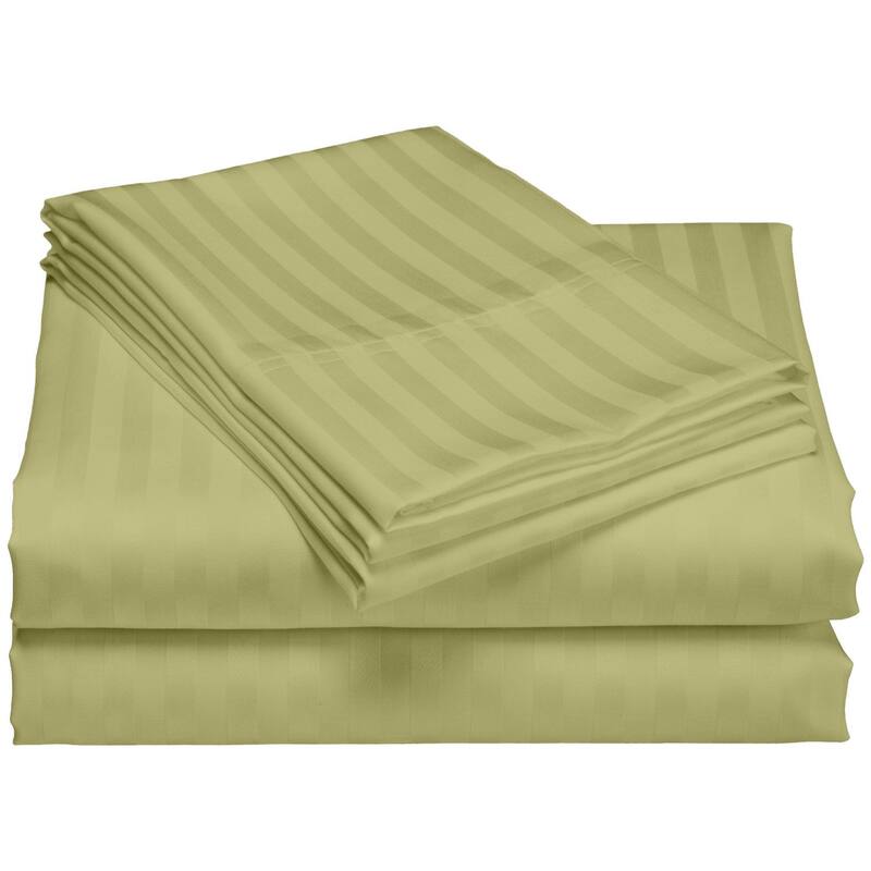 Striped 1200 TC Egyptian Cotton Deep Pocket Bed Sheet Set