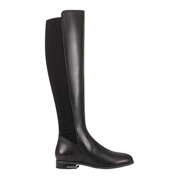 nine west black leather knee high boots