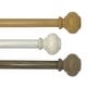 preview thumbnail 1 of 10, Rhinebeck Rustic Faux Wood 1" Window Drapery Single Curtain Rod 28"-48" - Brown