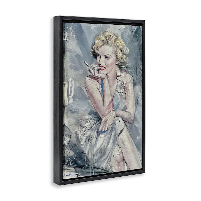 Stupell Elegant Marilyn Abstraction Framed Floater Canvas Wall Art Design By Lucille Lee