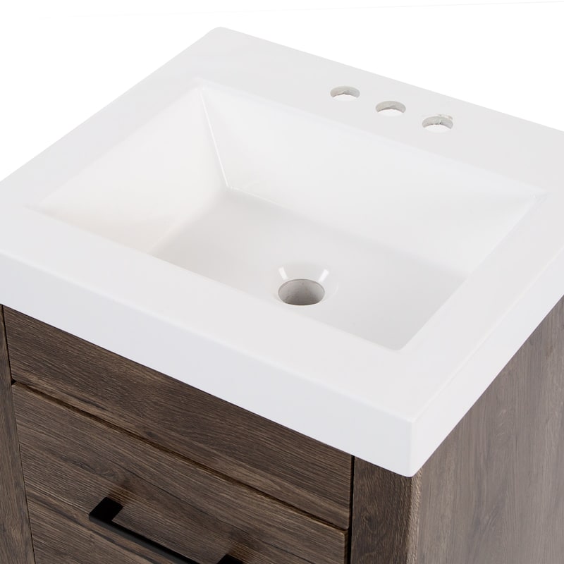 Spring Mill Nixie 18.5" Small Bathroom Vanity With Cabinet, Drawer, and White Sink Top