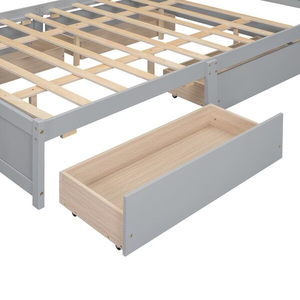 Full Queen Size Platform Bed with Storage Headboard and 4 Drawers On Sale Bed Bath Beyond 41090264