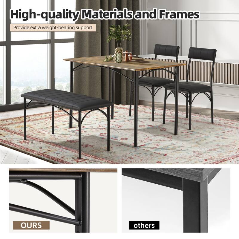 Space-Saving Dining Table Set,Ideal for Small Spaces - Featuring a Stylish Faux Marble or Wood Grain Table with Modern Chairs