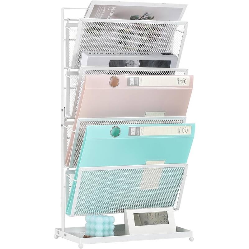 4 Tier Desktop File Organizer - White
