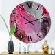 preview thumbnail 9 of 8, Designart 'Purple And Grey Luxury Abstract Fluid Art' Modern wall clock 23 In. Wide x 23 In. High
