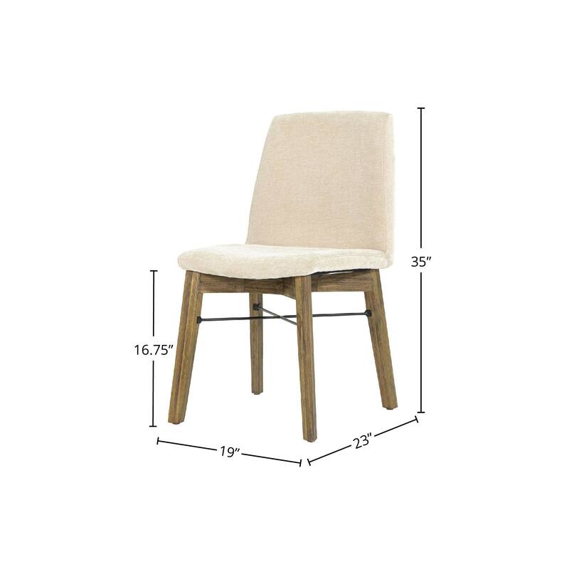 Ziggy Upholstered Acacia Dining Chair (Set of 2)