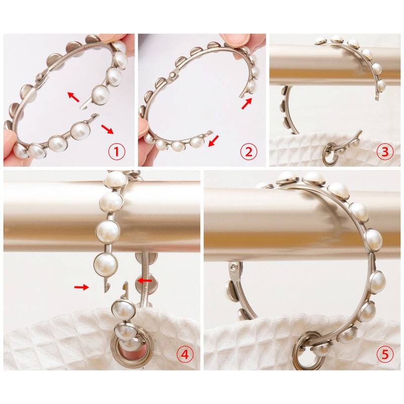 Utopia Alley Rust Resistant Shower Curtain Rings, Set of 12, Brushed Nickel - Brushed Nickel