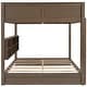 preview thumbnail 25 of 26, Solid Wood Bunk Bed with Bookcase and USB Ports, Queen Over Queen Bunk Bedframe with Storage Shelves and Ladder