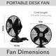 preview thumbnail 5 of 16, Hunter Classic 12" Portable Desk/ Table Fan - 3 speeds, Oscillating - Office, Fitness Room, Bedroom