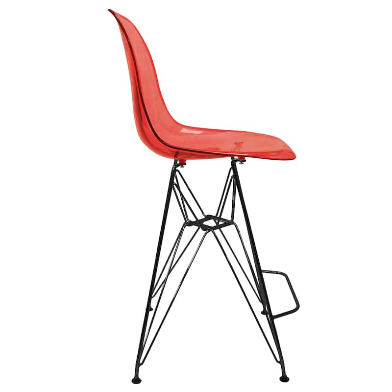ABS Resin Barstool with Black Steel Base Cresco Series by LeisureMod