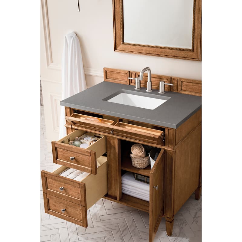 James Martin Vanities Brittany 36" Single Vanity, Saddle Brown