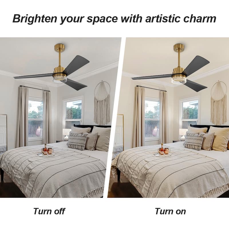 MLiAN 52-inch Indoor Ceiling Fan with LED light and Remote... - 52