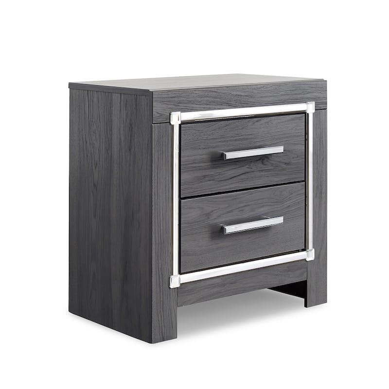 Lodanna Two Drawer Night Stand - Contemporary Style - Gray