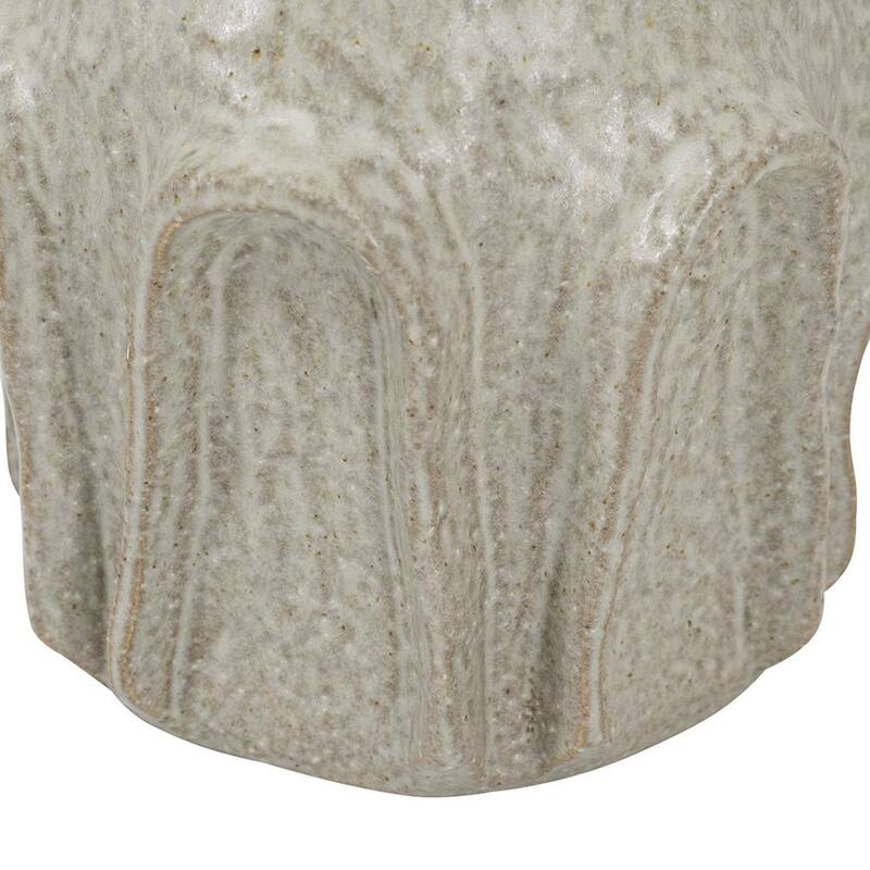 12" Sage And Gray Round Ceramic Table Vase - 7.10