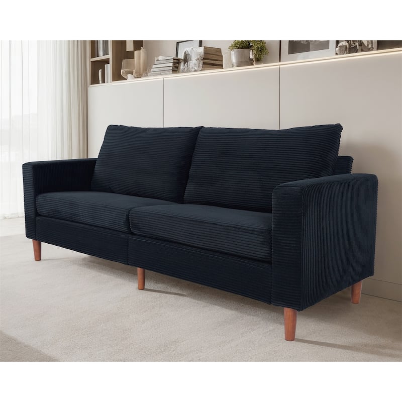 82 Inch Sofa, Comfy Sofa Couch Extra Deep Seats, Corduroy Couch for Living Room Loveseat Removable Sofa Cover Cushions